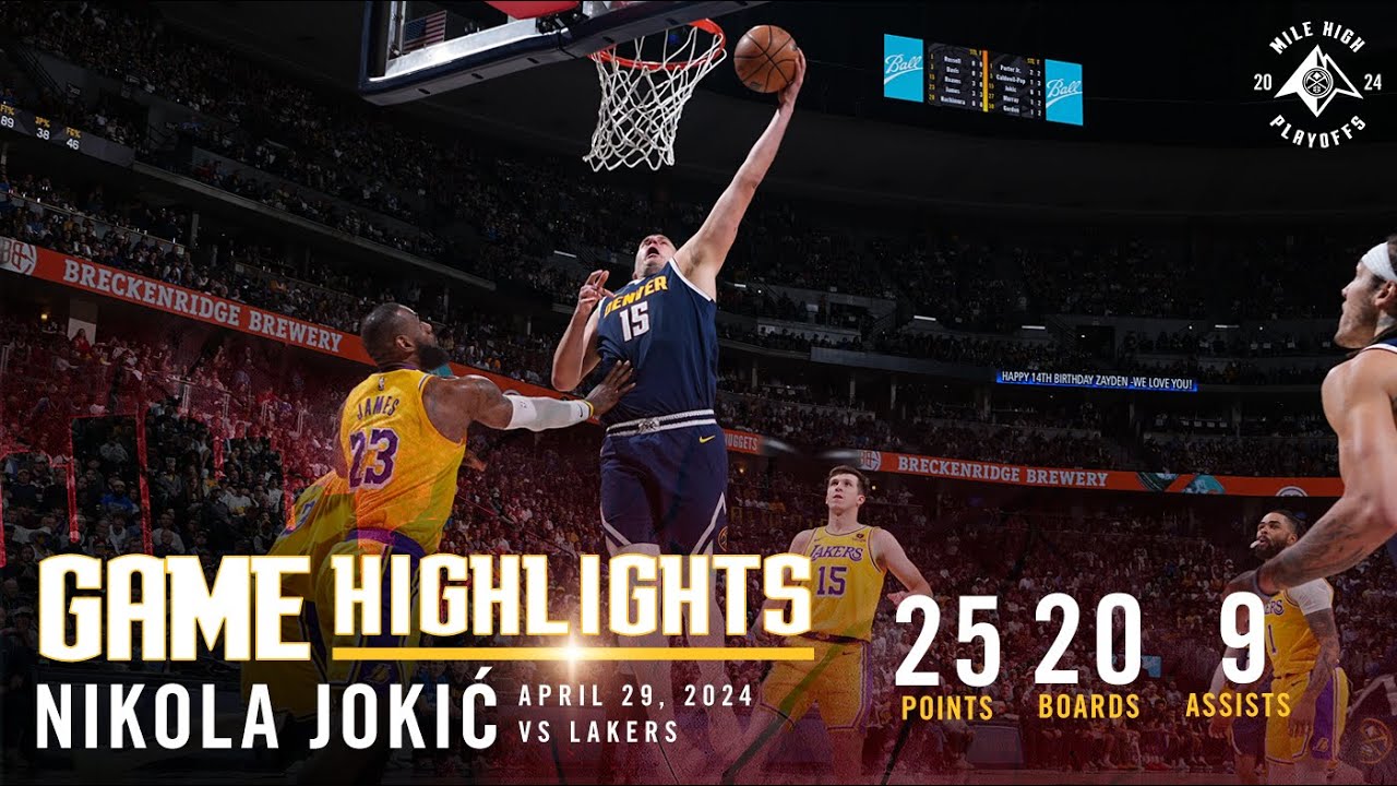 Nikola Jokić Full Game Five Highlights vs. Lakers 🎥 background