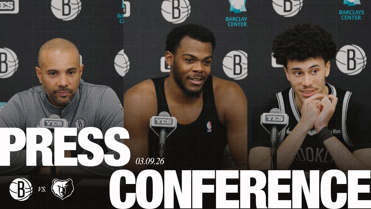 Jordi Fernández, Day'Ron Sharpe and Nolan Traore on Nets Victory vs. Memphis