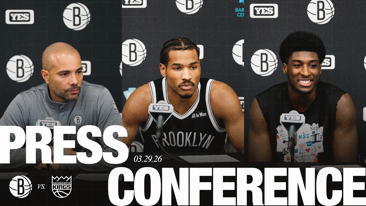 Jordi Fernández, Ochai Agbaji and Drake Powell on Nets Victory vs. Sacramento