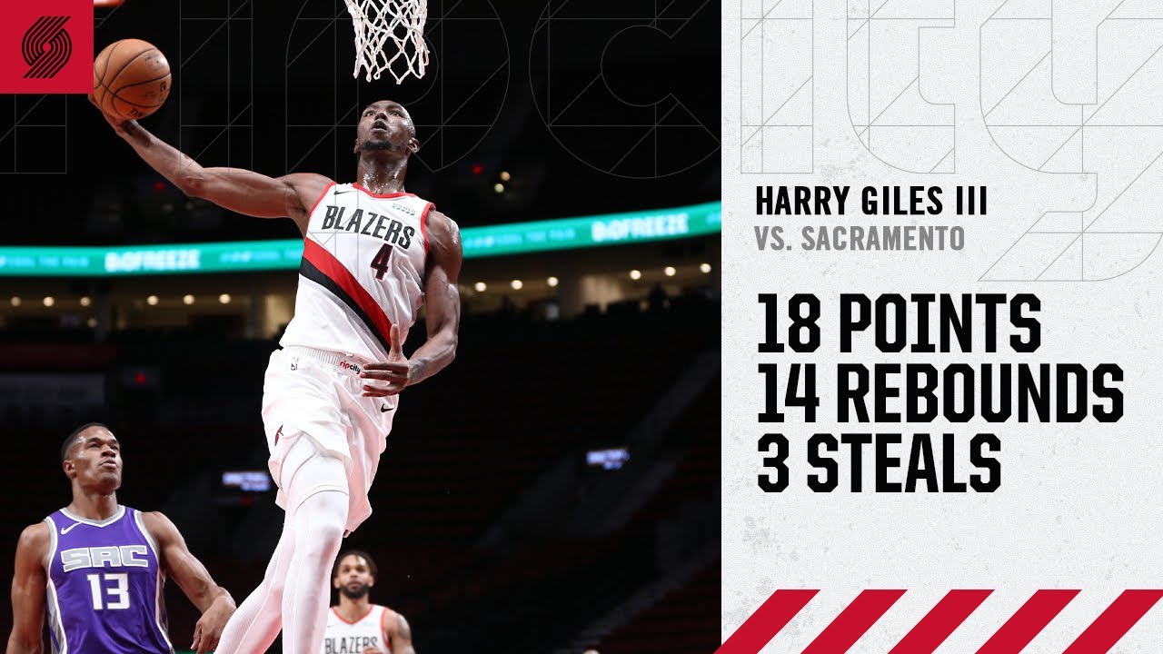 Harry Giles III (18 points, 14 rebounds) Highlights | Trail Blazers vs. Kings background