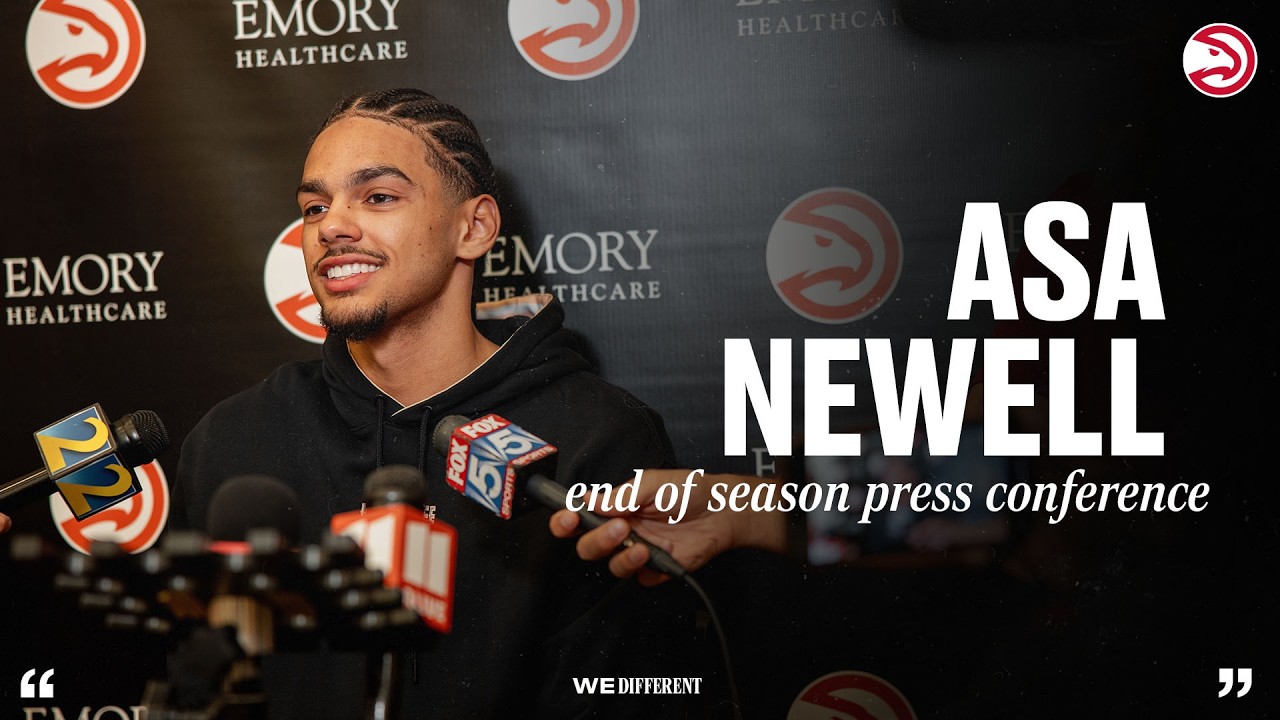 Asa Newell Atlanta Hawks End of Season Press Conference background