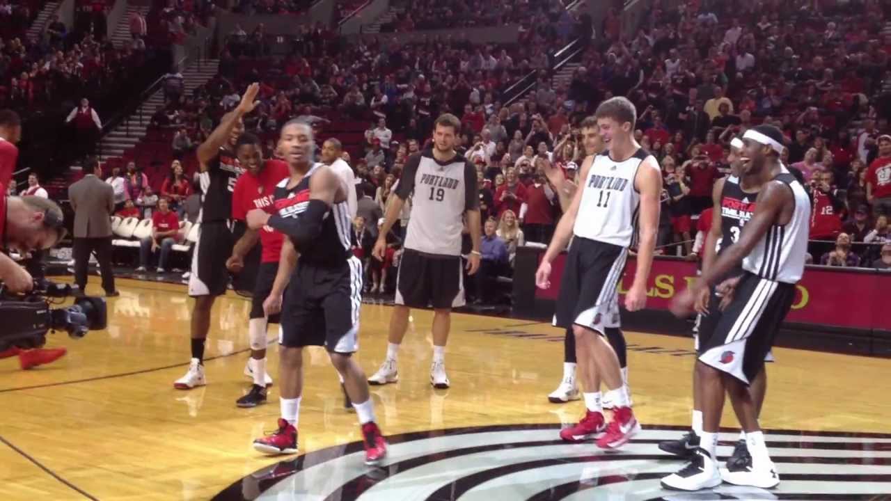 2012 Trail Blazers Fan Fest: Rookies Do The Dougie background