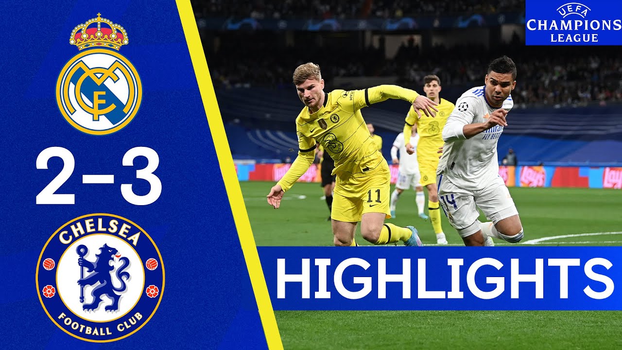 Real Madrid 2-3 Chelsea, Aggregate 5-4 | Champions League Highlights background