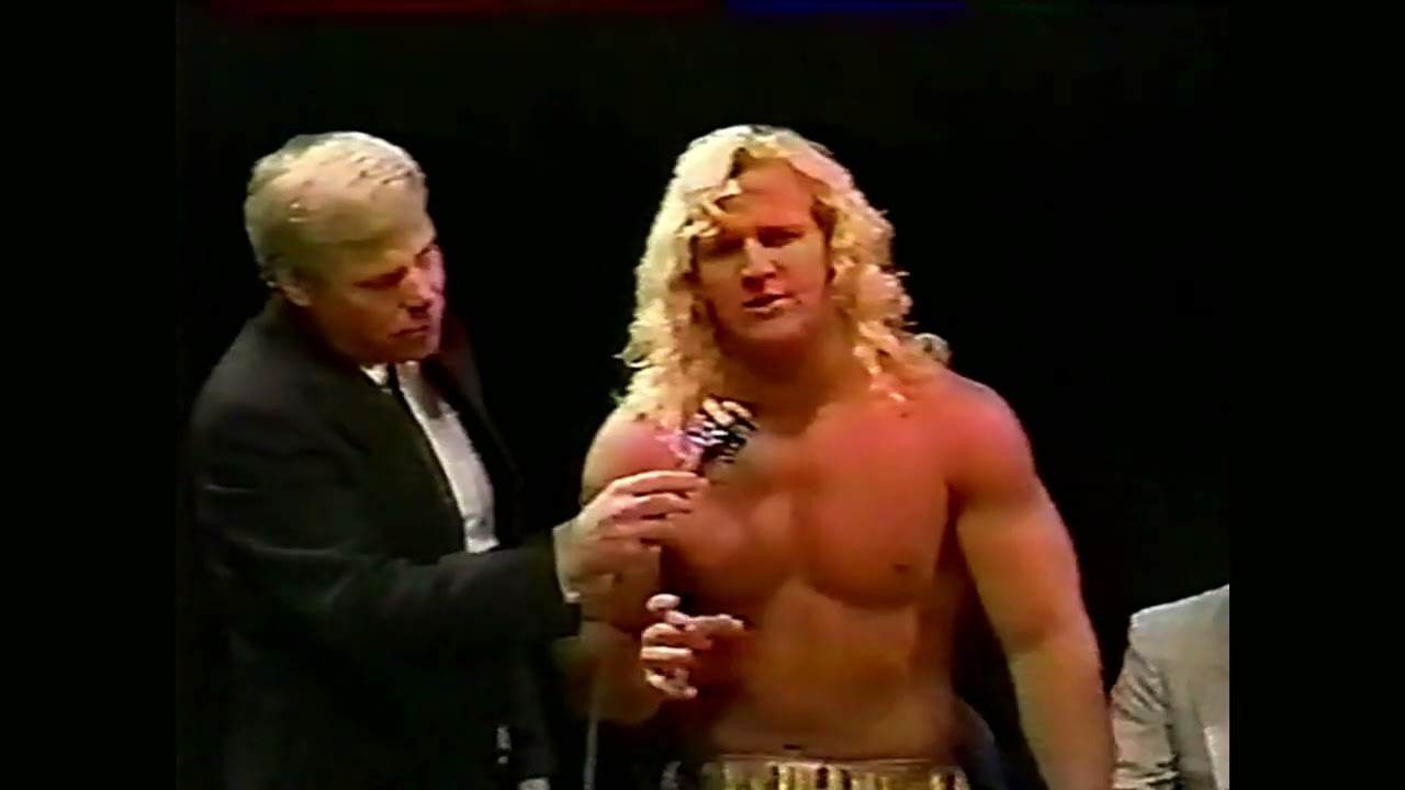 You'll never guess who Jarrett's Mystery Partner is!! - USWA TV 12/14/91 background