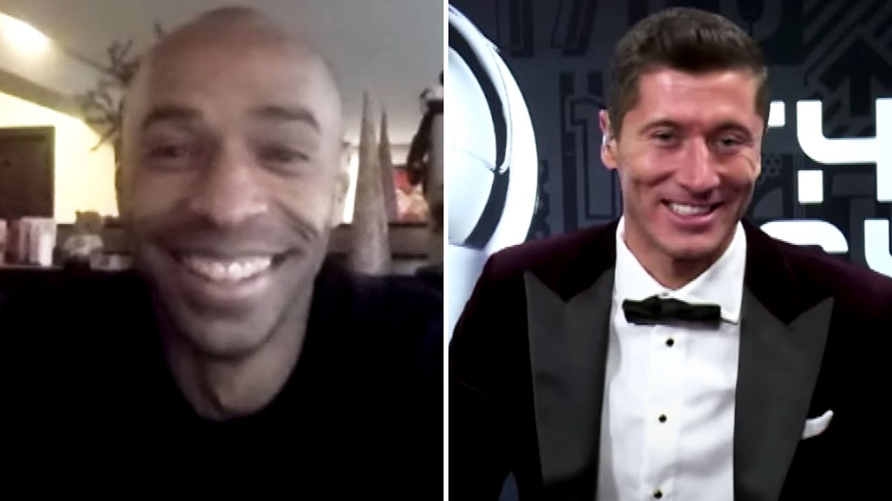 "You deserve it" - Childhood Idol Thierry Henry surprises Robert Lewandowski #TheBest background