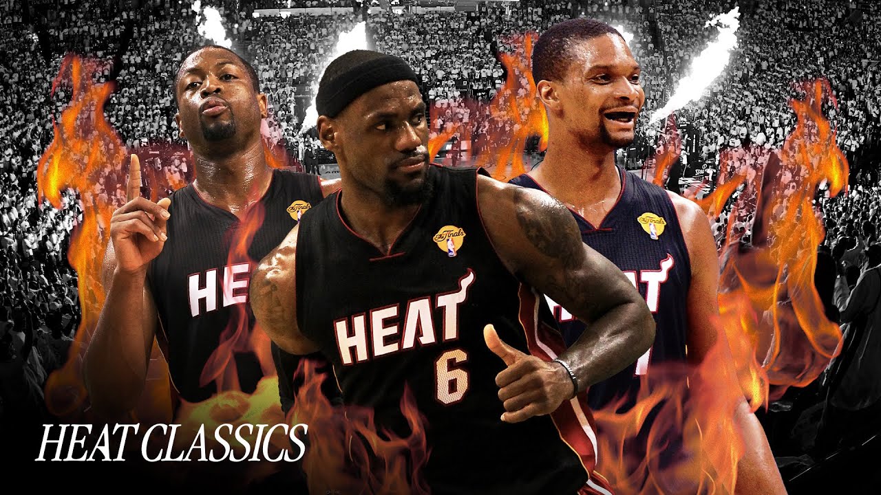 Wade, James & Bosh's Big Road Win In Oklahoma City background