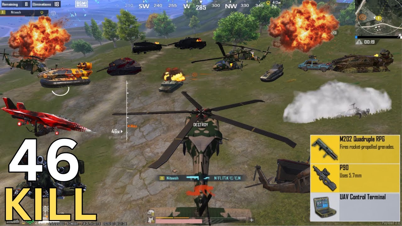 OMG 🤯 Super Aggressive M202 + P90 Rush Gameplay in payload 💥 solo vs squad || PUBG MOBILE ||