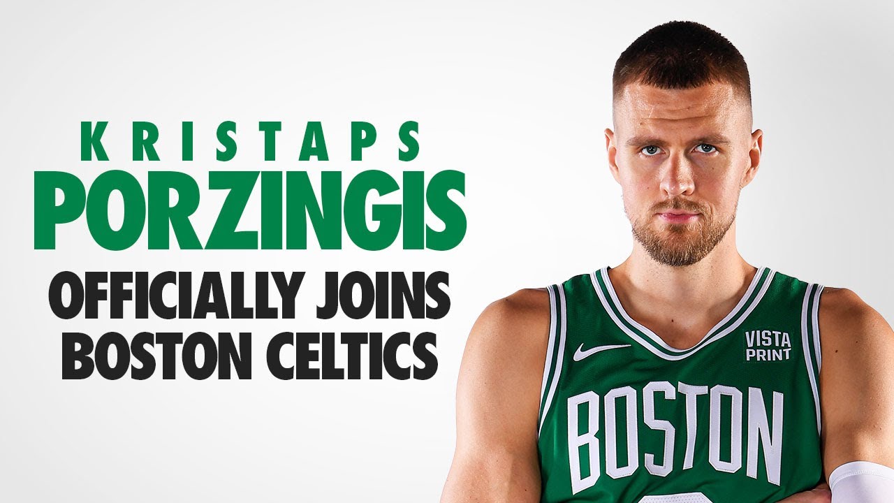 Kristaps Porzingis discusses trade to Boston Celtics, playing with Jayson Tatum and Jaylen Brown background