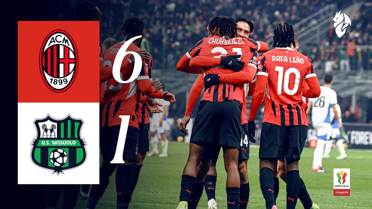 Goal fest in the Round of 16 | AC Milan 6-1 Sassuolo | Highlights Coppa Italia background
