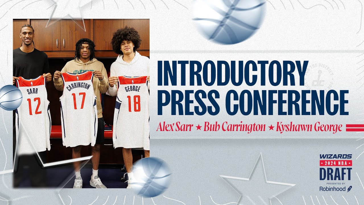 Introductory Press Conference: Will Dawkins, Alex Sarr, Bub Carrington, & Kyshawn George background