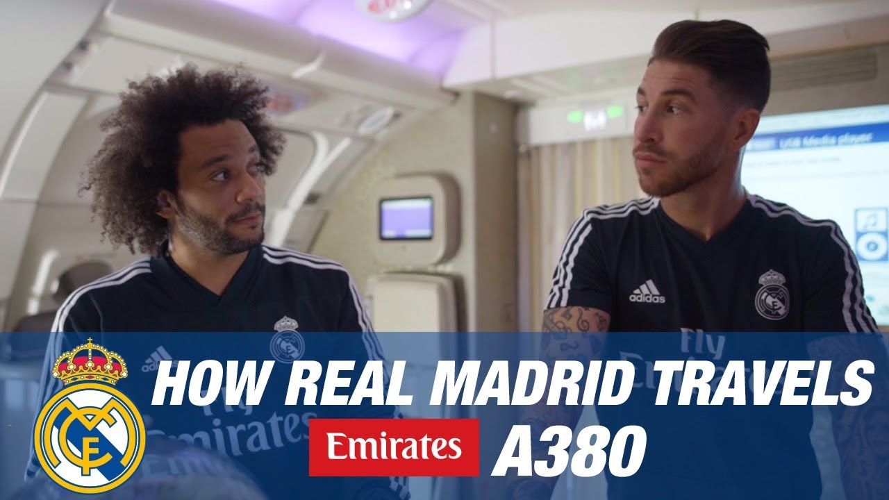MARCELO, BALE, RAMOS and their teammates | FUNNY MOMENTS Emirates A380! background