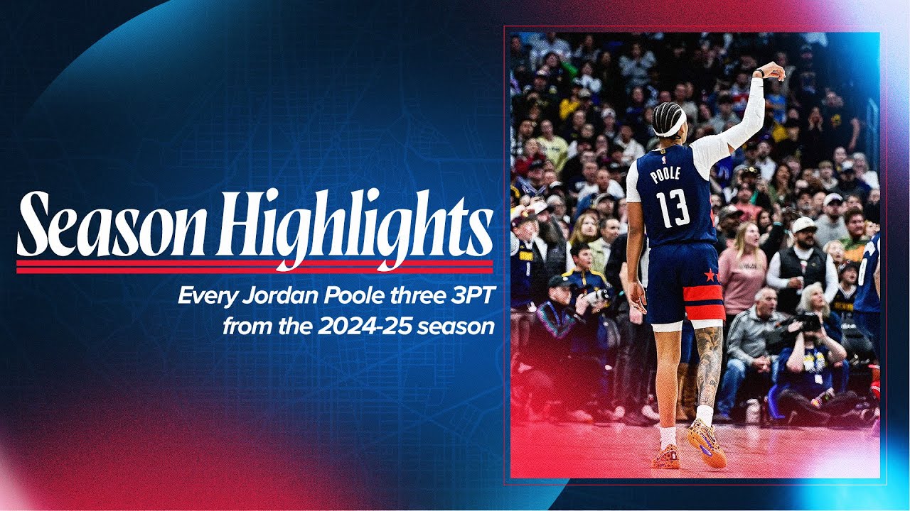 Every Jordan Poole Three-Pointer from the 2024-25 Season | Washington Wizards background