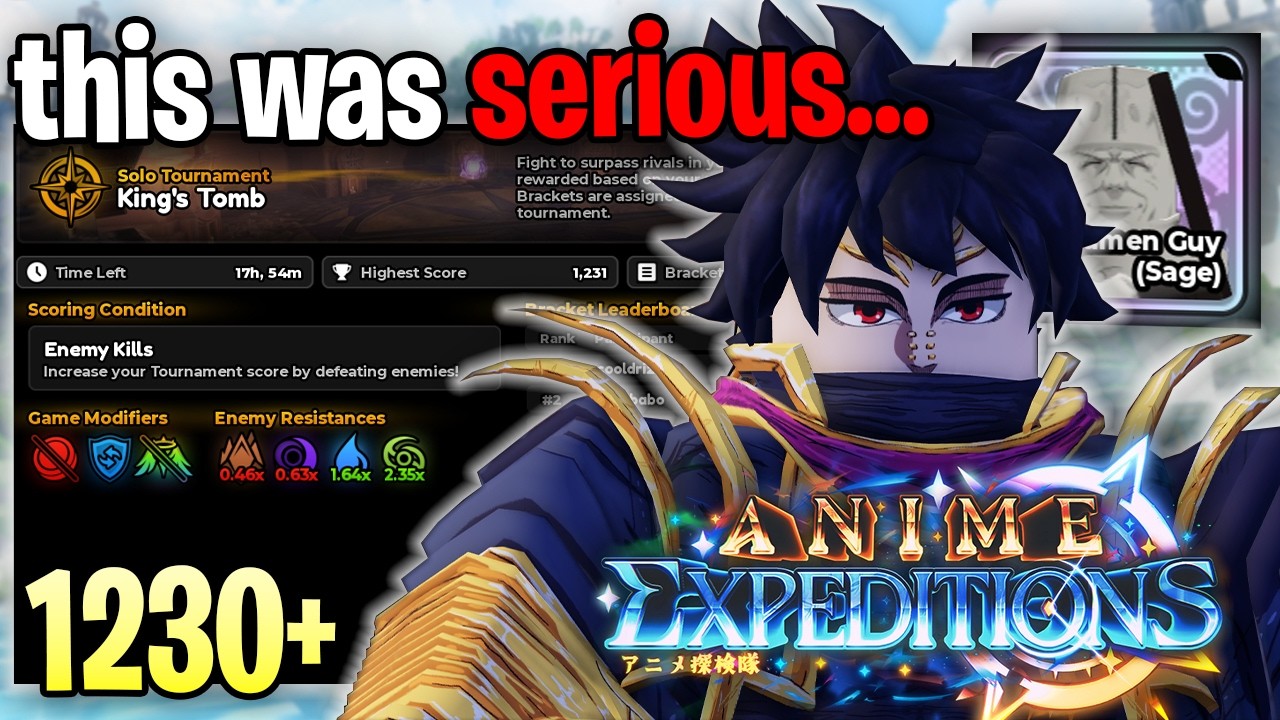 How I Got 1230+ SCORE In *SOLO* Tournaments In ROBLOX Anime Expeditions!
