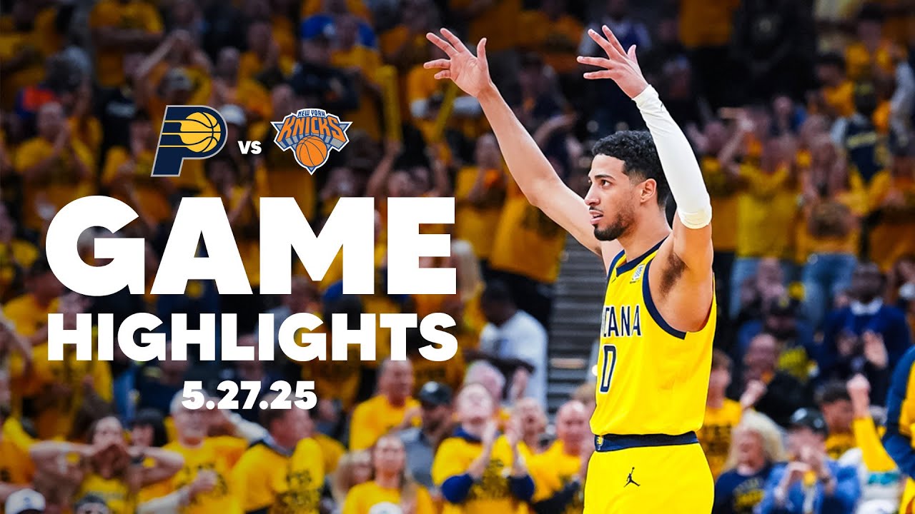 Tyrese Haliburton MAKES HISTORY as Pacers Beat Knicks to Take 3-1 Series Lead | FULL Game Highlights background