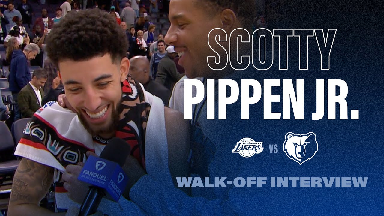 Desmond Bane crashes Scotty Pippen Jr. Walk Off Interview | Grizzlies vs. Lakers background