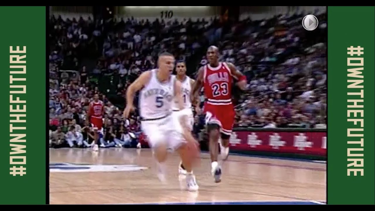 Jason Kidd on his first game against Michael Jordan background