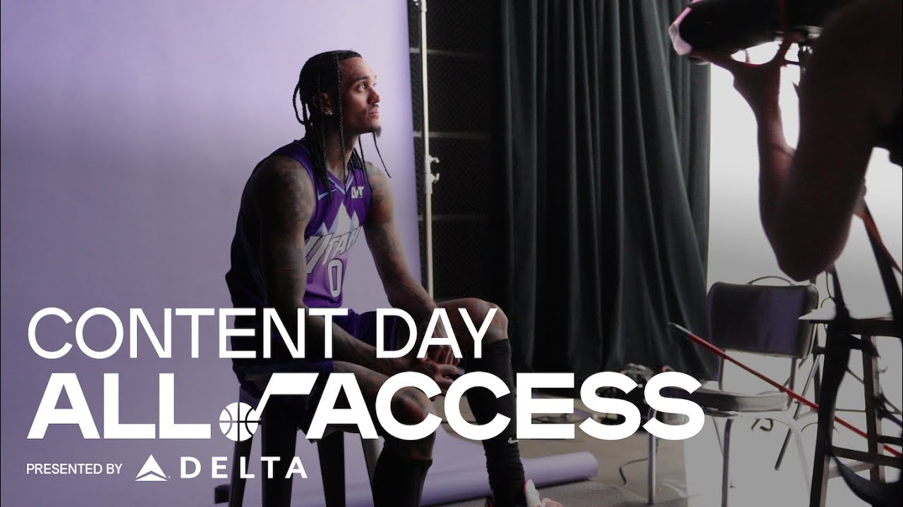 Behind-the-Scenes on CONTENT DAY đž | Utah Jazz #AllAccess presented by Delta background