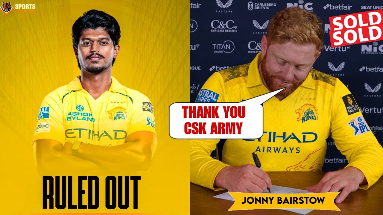 IPL 2026 - CSK Announced Ramkrishna Ghosh Replacement | Ramkrishna Ghosh Replacement CSK IPL 2026 background