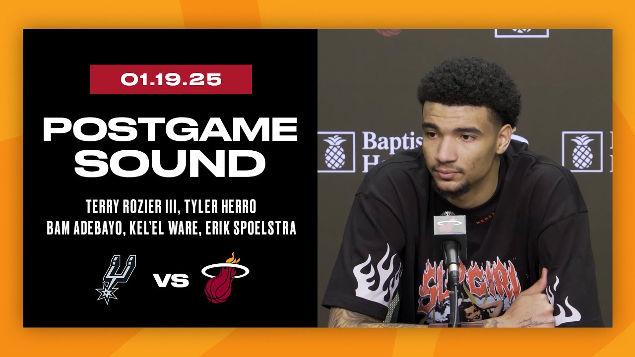 Rozier III, Herro, Adebayo, Ware, Spoelstra | Postgame Interview | January 19, 2025 background