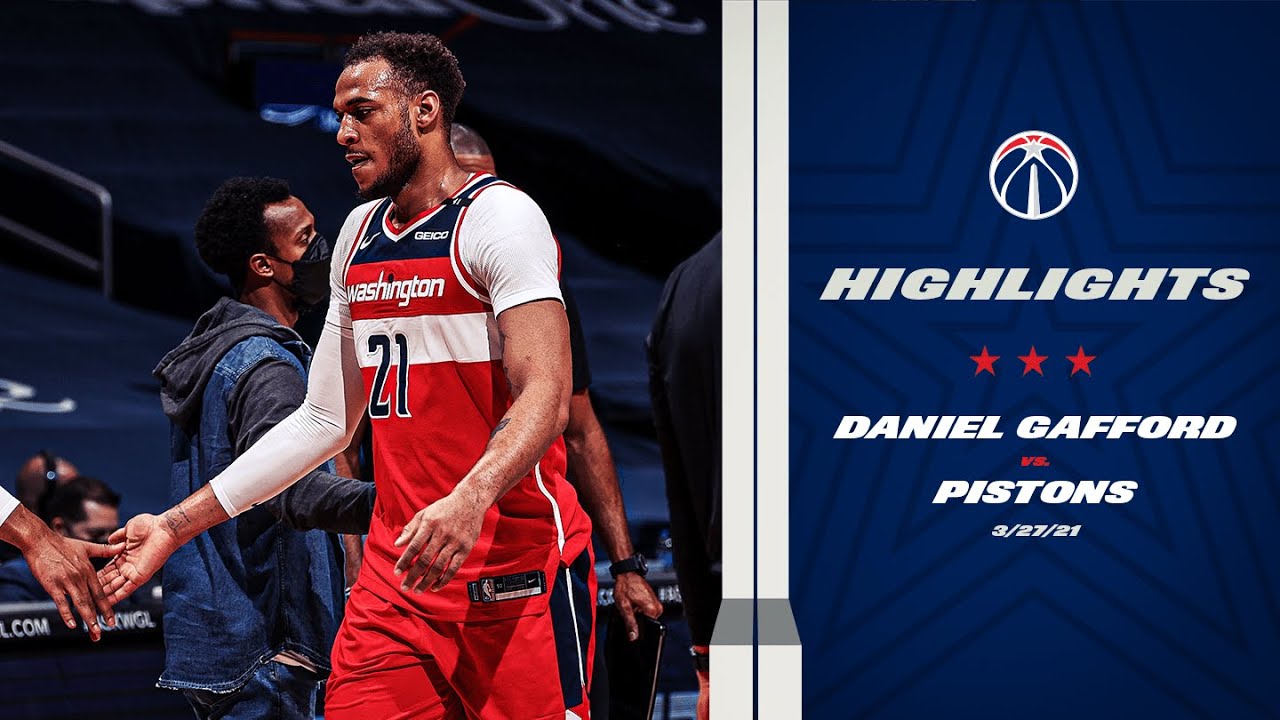 Highlights: Daniel Gafford's Wizards debut vs. Pistons - 3/27/21 background
