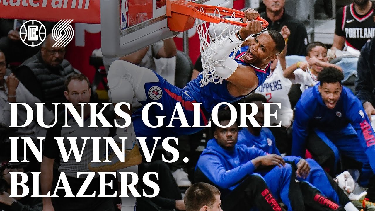 Dunks Galore In Win vs Blazers | LA Clippers background