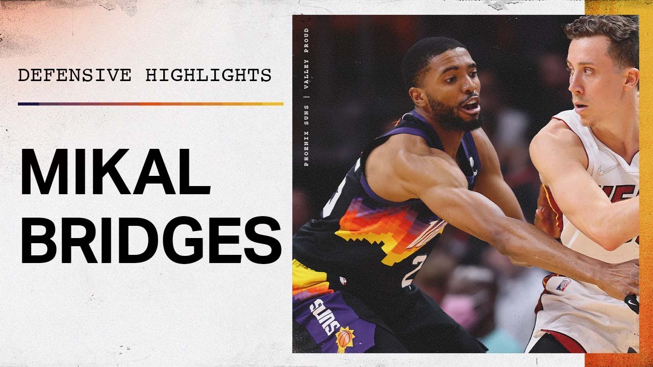 Mikal Bridges 2021-22 Defensive Highlight Reel | Phoenix Suns background