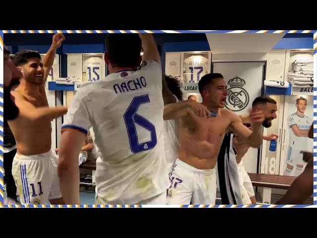 CRAZY Real Madrid DRESSING ROOM after reaching CHAMPIONS LEAGUE FINAL! background