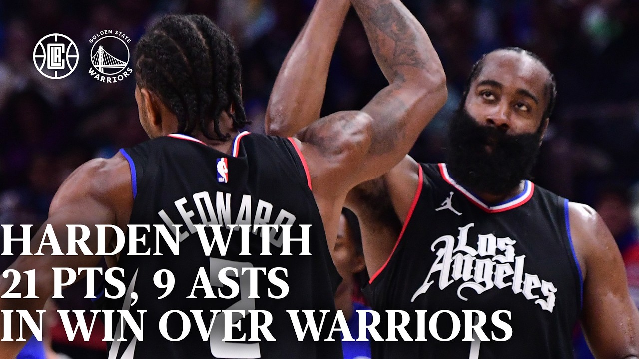 James Harden With 21 and 9 In Win Over Warriors | LA Clippers background