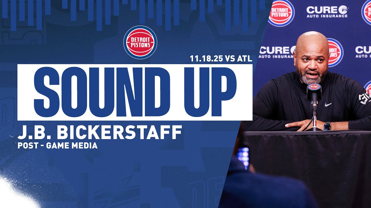 Post-Game Press Conference: J.B. Bickerstaff | Pistons vs. Hawks | 11.18.2025 background