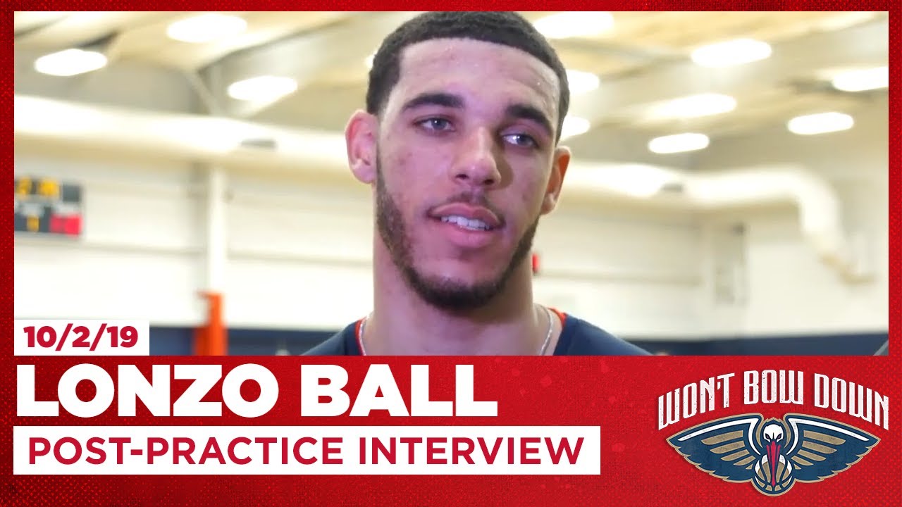 Lonzo Ball Talks Pelicans Fast Pace, Zion Lob, Practice | New Orleans Pelicans background