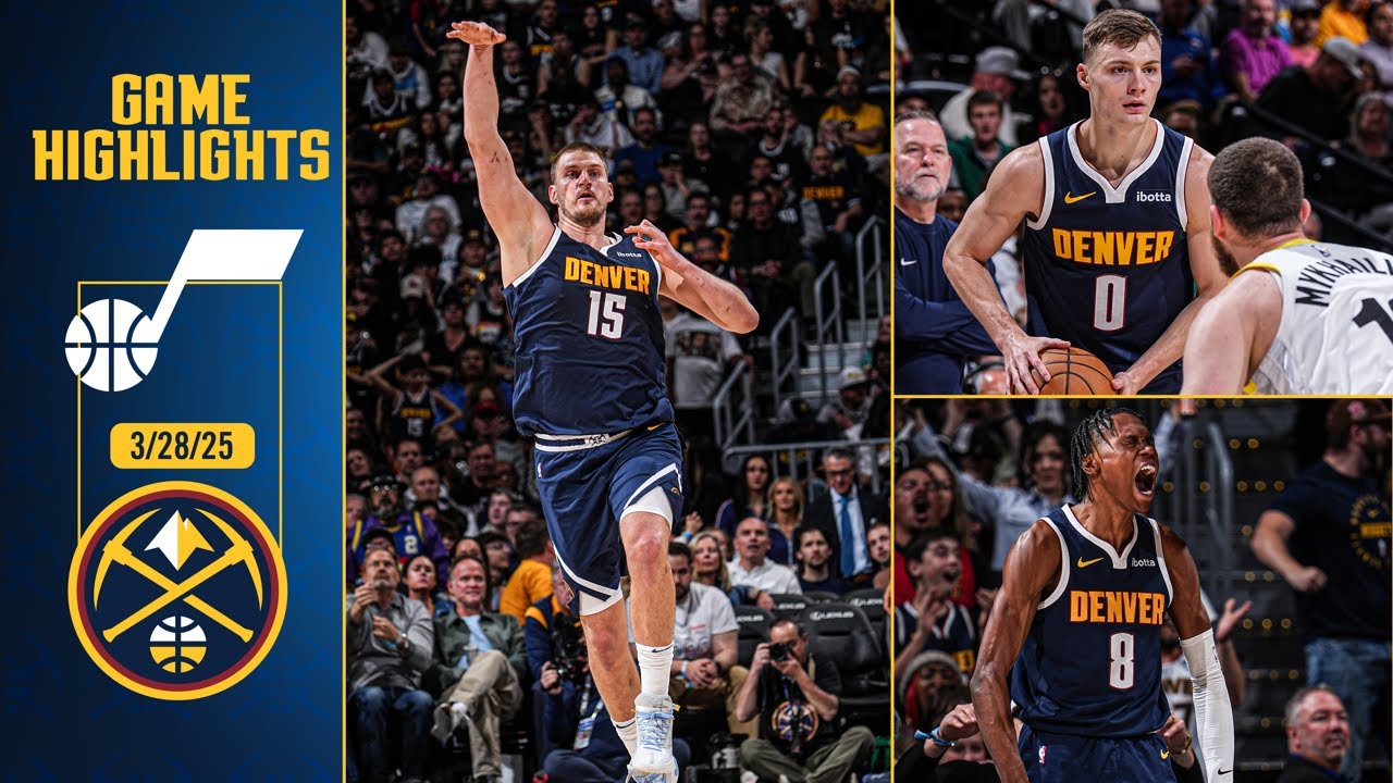 Denver Nuggets vs. Utah Jazz Full Game Highlights 📺 | 3/28/25 background
