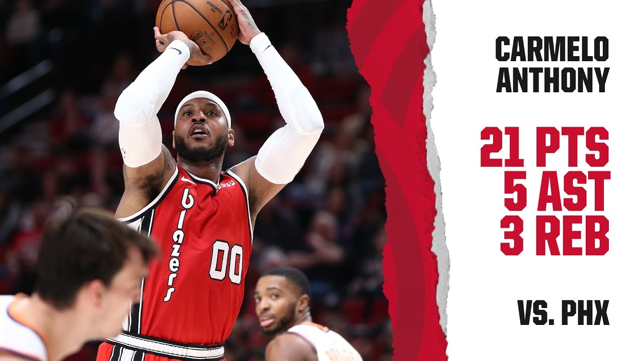 Carmelo Anthony (21 PTS) Highlights | Trail Blazers vs. Suns