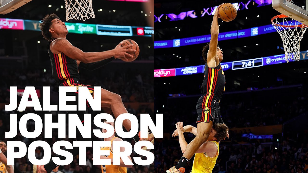 Jalen Johnson POSTERIZES Lakers background