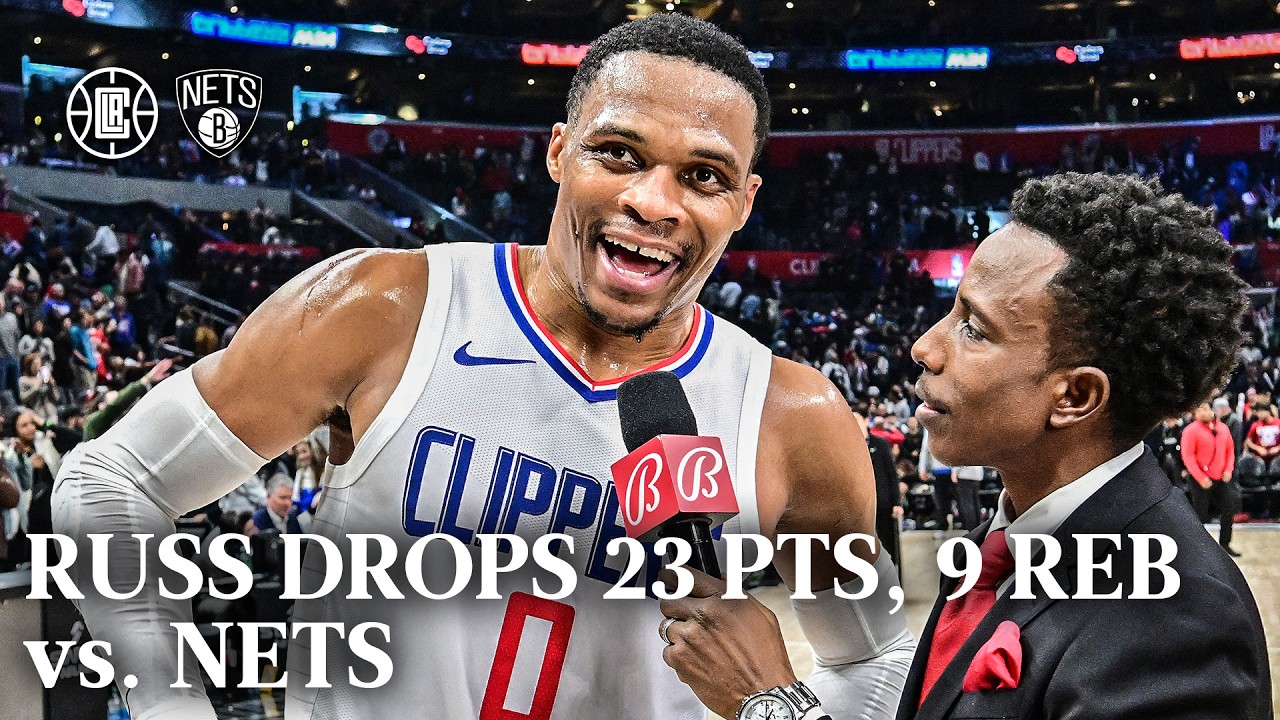 Russell Westbrook 23 PTS, 9 REB vs. Nets Highlights | LA Clippers background