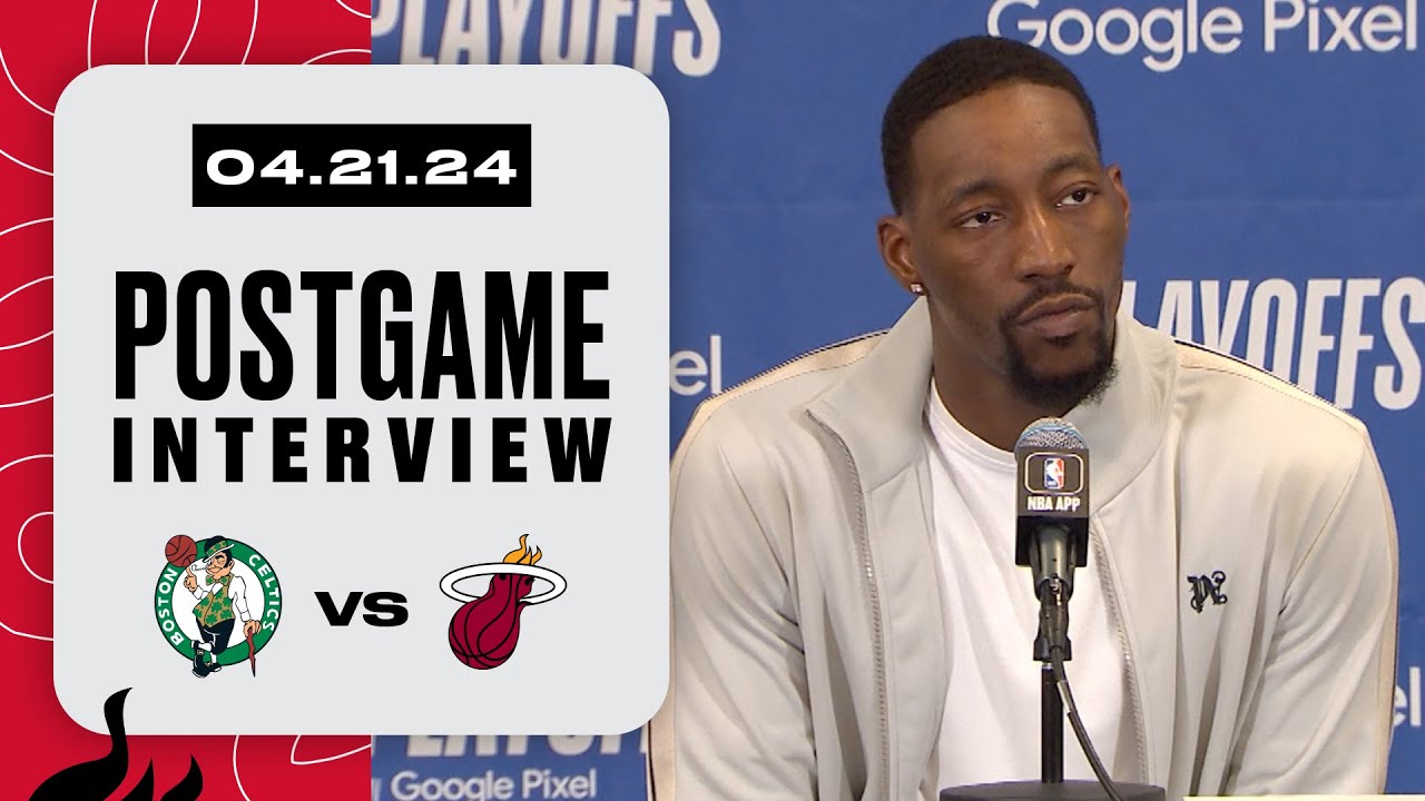 Tyler Herro, Bam Adebayo Postgame Interview | Boston Celtics vs. Miami HEAT | April 21, 2024 background