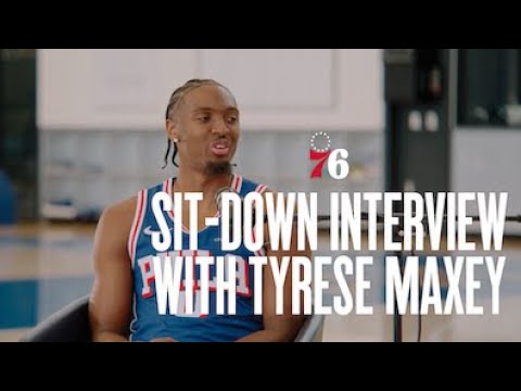 Tyrese Maxey Talks New Contract, Offseason, and Excitement to Play with Paul George and Joel Embiid background