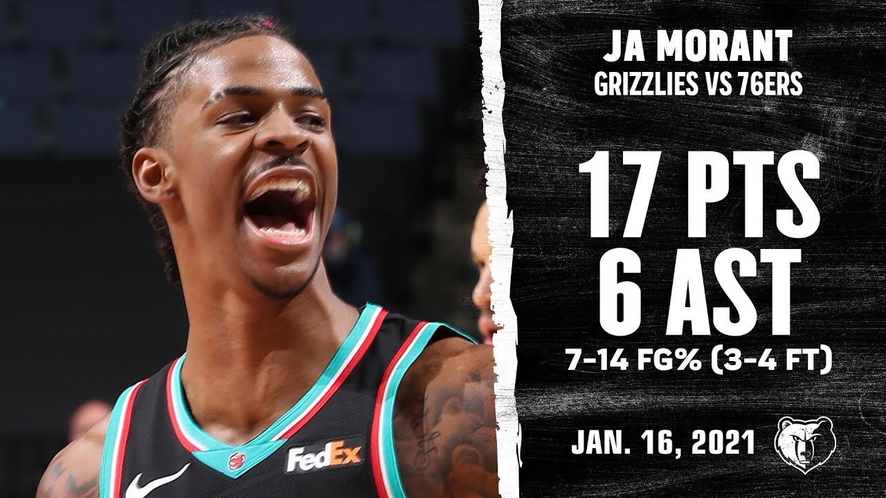 Ja Morant RETURNS in HUGE showing,17pts, 6ast vs Philadelphia 76ers Highlights | NBA Season 2020-21 background