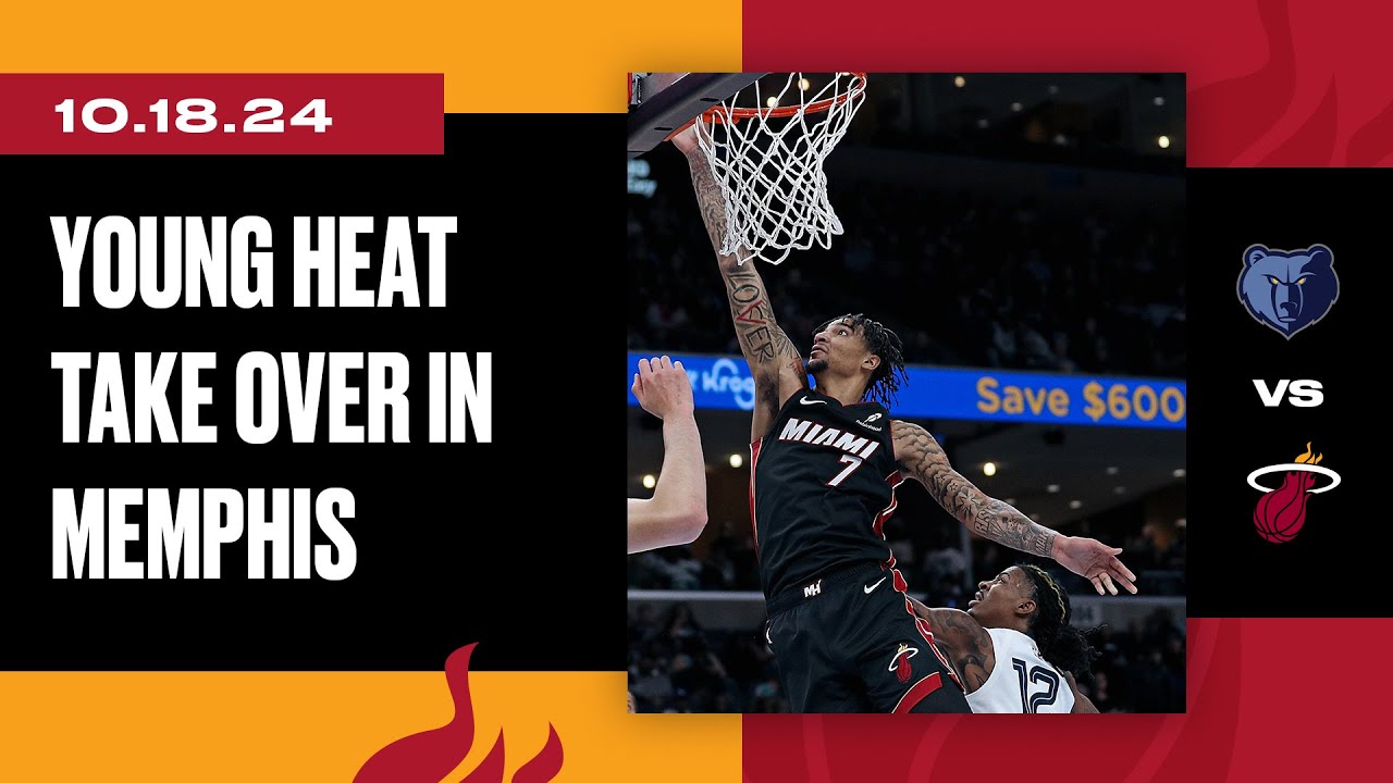 Pelle, Josh and Kel'el Make BIG Plays Late 🔥 | Miami HEAT vs. Memphis Grizzlies | October 18, 2024 background