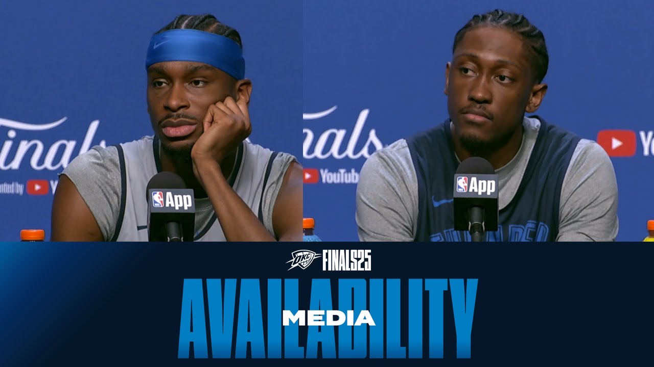 Practice Media Availability | NBA Finals Interview Room | June 7, 2025 | OKC Thunder background