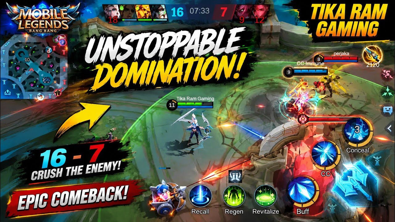 UNSTOPPABLE DOMINATION🔥 Epic Comeback 16-7 Mobile Legends Bang Bang Best Gameplay 2026 TIKARAMGAMING