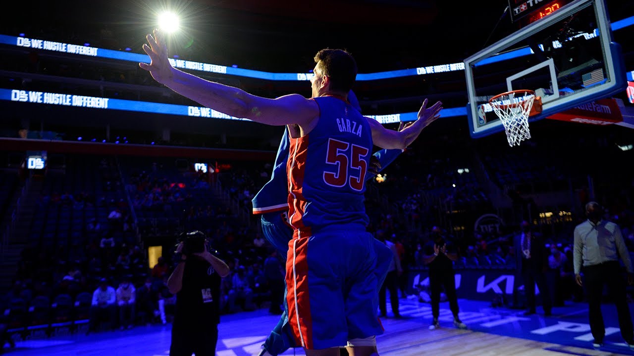 Detroit Pistons | Luka Garza records first career double-double (20 PTS, 14 REB) in Pistons Win background