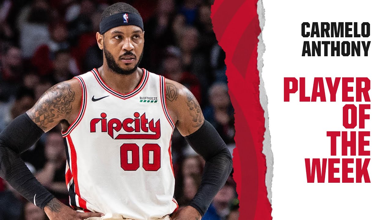 Trail Blazers forward Carmelo Anthony named Western Conference Player of the Week | Highlights background