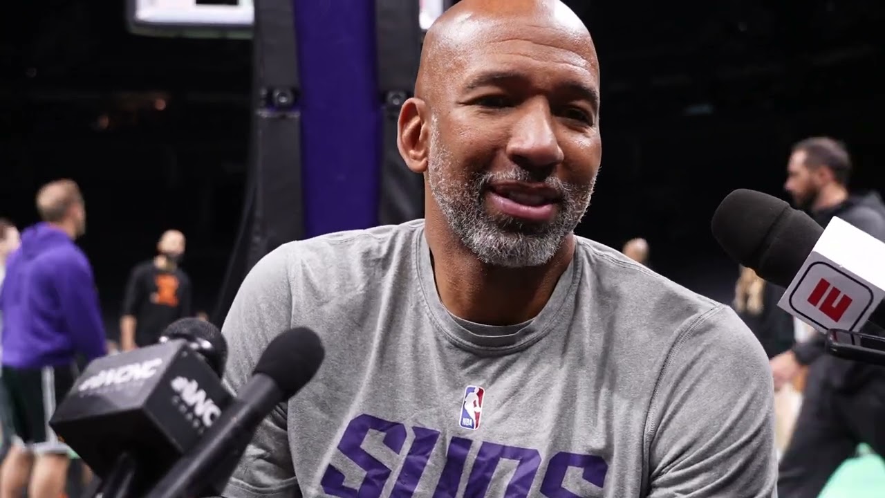 Kevin Durant and Coach Monty Williams speak ahead of KD's expected debut tomorrow. | Phoenix Suns background