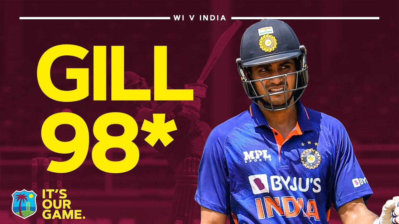 So Close! | Shubman Gill Hits 98 Not Out | West Indies v India | 3rd CG United ODI background