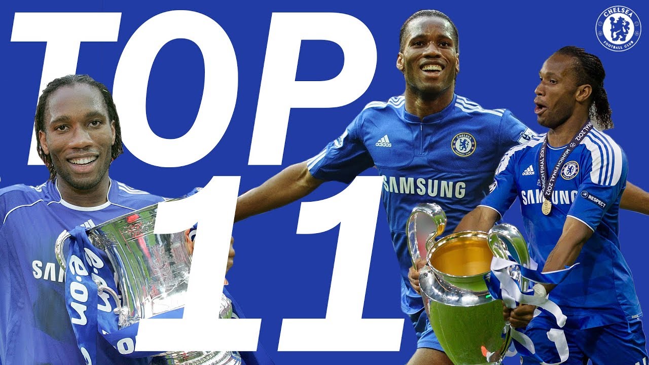 “It Was One Of The Most Beautiful Goals I've Ever Scored” | Drogba Top 11 Moments In Blue background