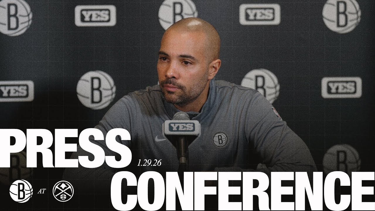 Jordi Fernández Postgame Press Conference vs Denver background