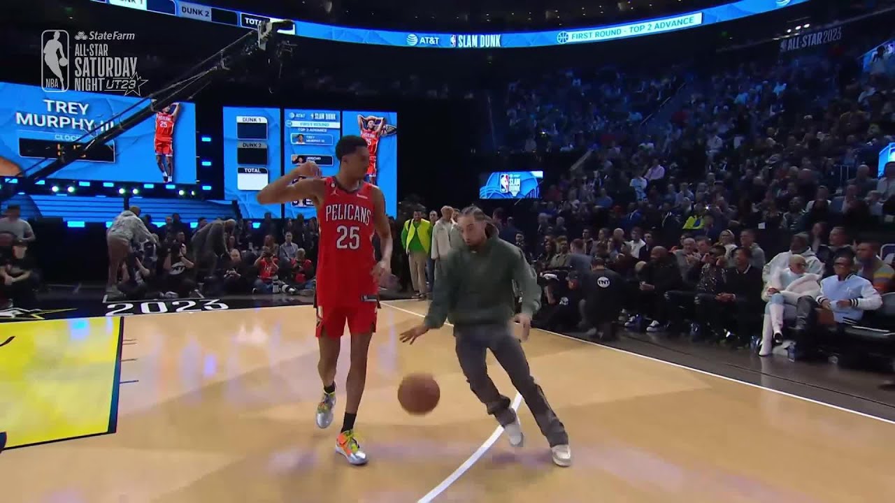 Trey Murphy III Sneaky Steal Dunk w/ Jose Alvarado | 2023 NBA Slam Dunk Contest background