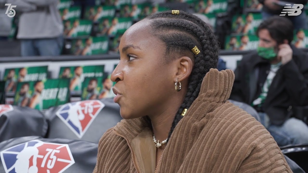 Coco Gauff Discussion With Boston Celtics VP Allison Feaster