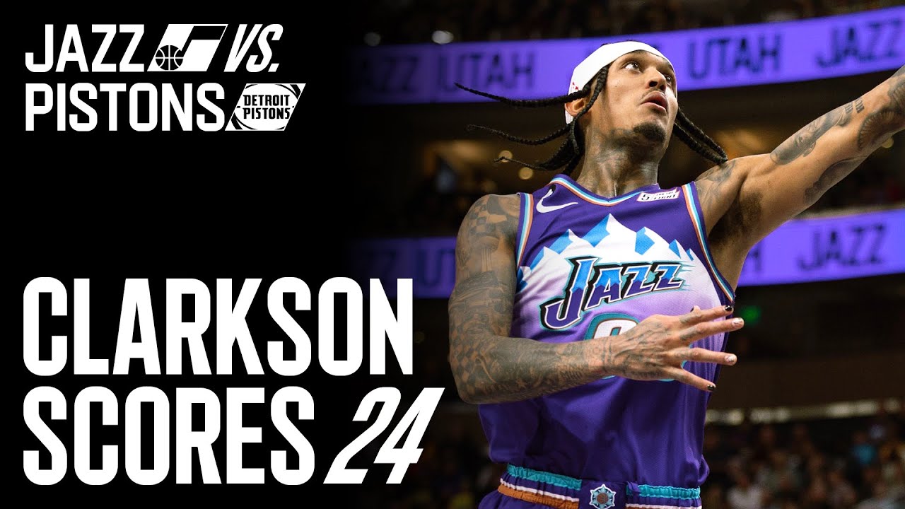 Clarkson w/24 + two CAREER HIGHS vs. Pistons 🏎 | UTAH JAZZ background