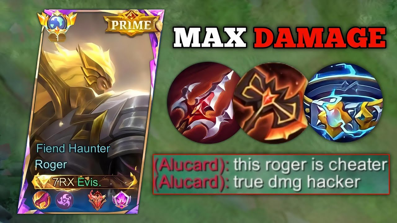 WHEN GLOBAL ROGER ABUSE THIS MAX TRUE DAMAGE BUILD IN RANK GAME 💀 (MUST TRY) | MLBB background